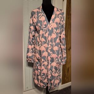 Simpley Southern Cardigan Pink Flamingo Print